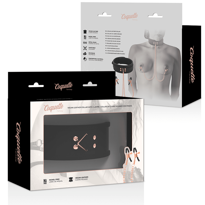 Coquette Fantasy Collar With Nipples Clamps - Loveangels