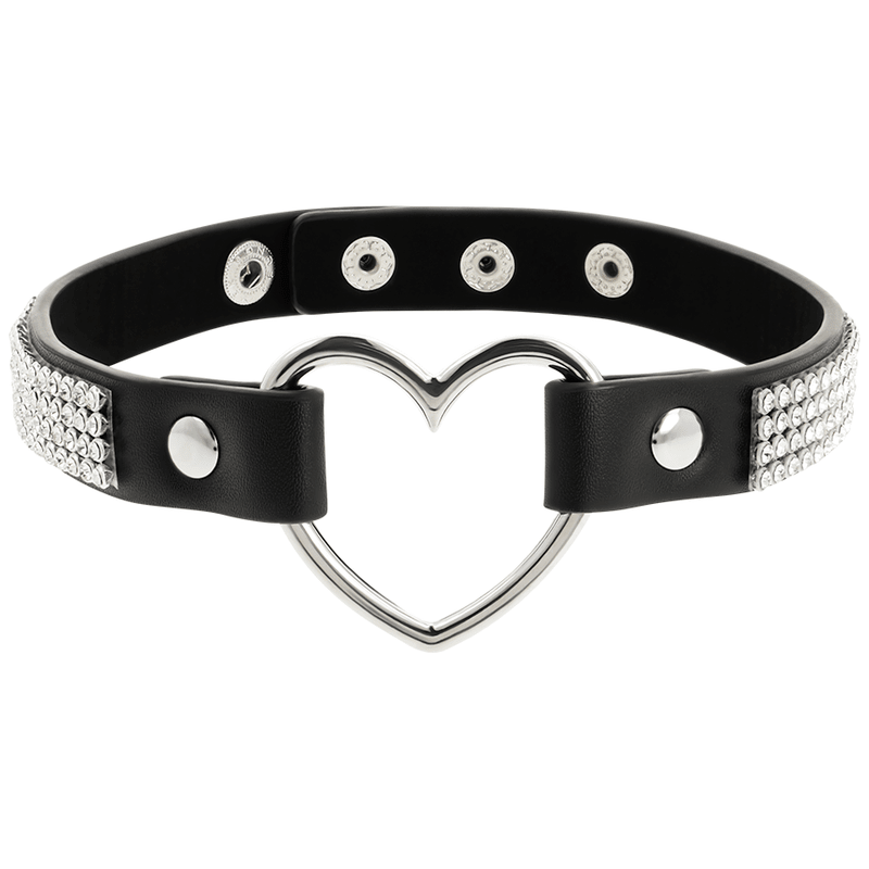 Coquette Hand Crafted Choker Vegan Leather - Heart - Loveangels