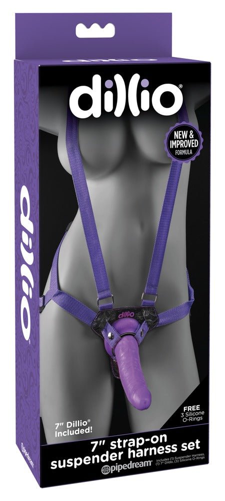 Dillio Purple 7 Inch Strap - On Suspender Harness Set - Loveangels