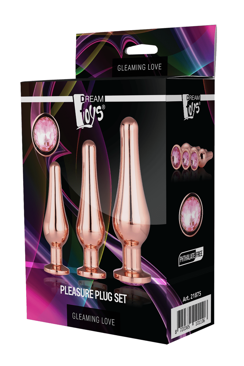 Dream Toys Gleaming Love Pleasure Plug Set - Rose Gold - Loveangels