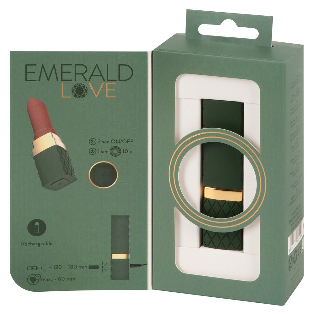 Emerald Love Rechargeable Luxurious Lipstick Vibrator - Loveangels