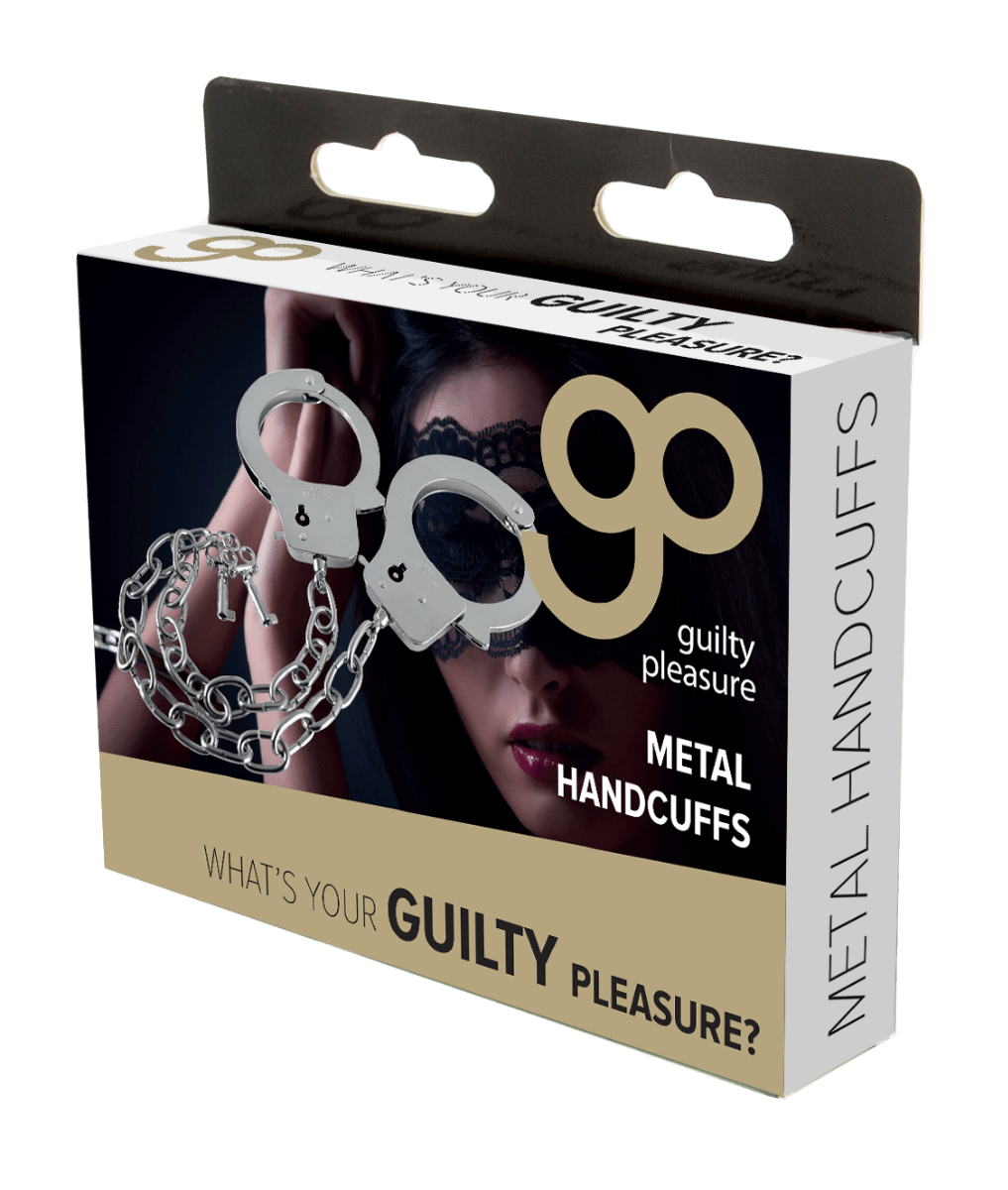 Guilty Pleasure Metal Handcuffs with Long Chain - Loveangels