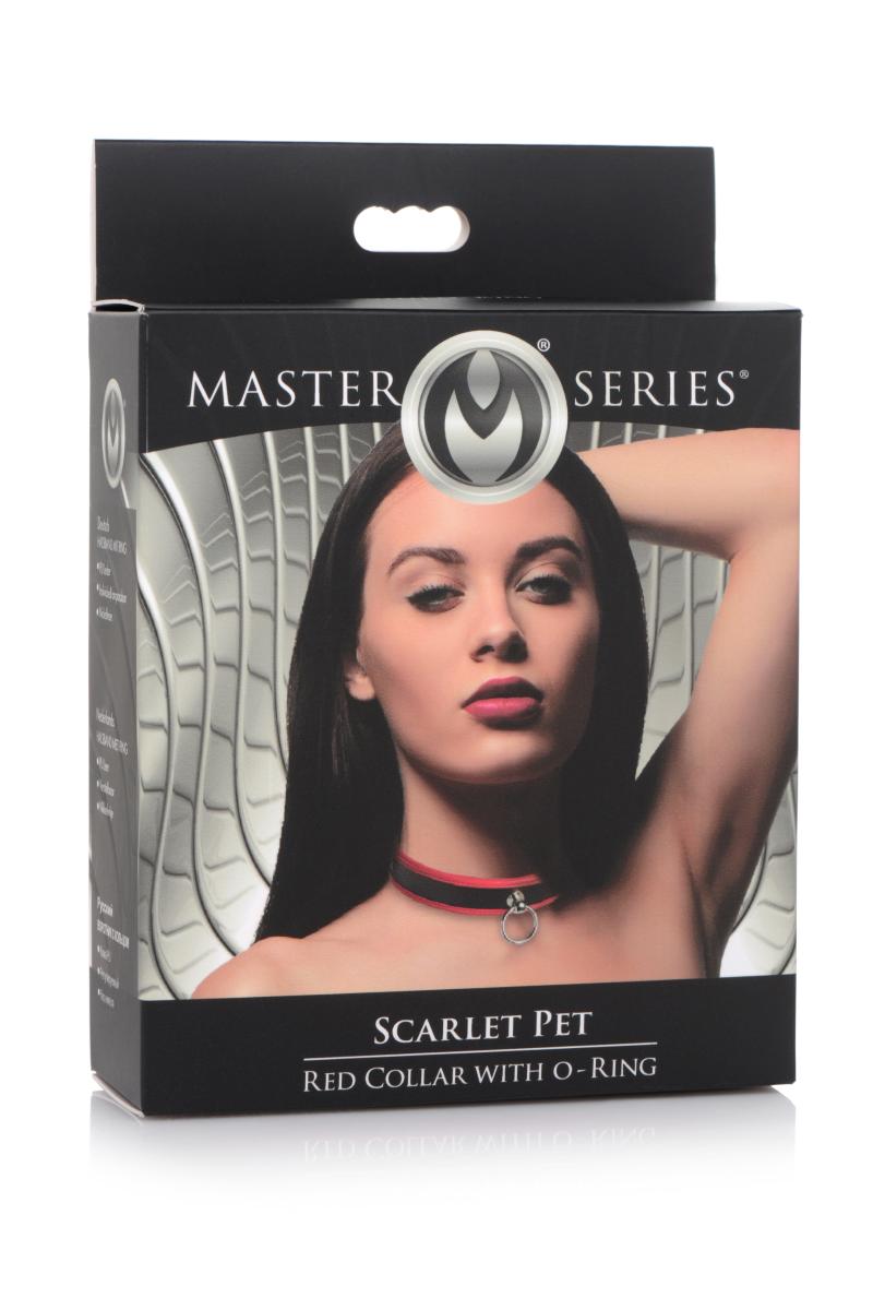 Master Series Scarlet Pet Red Collar With O Ring - Loveangels