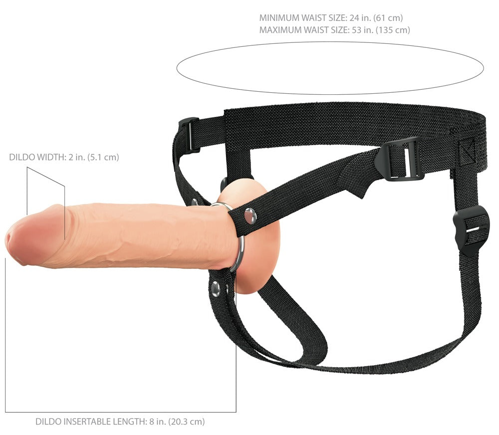 Fantasy X-Tensions Elite 8" Hollow Strap On Harness