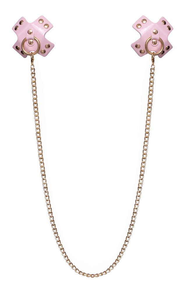 Bad Kitty Pink Nipple Stickers with Chain