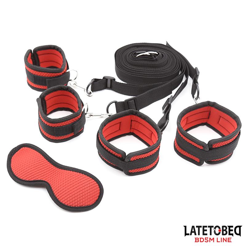 Late To Bed Bed Bondage Kit With Blindfold