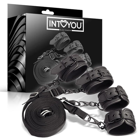 IntoYou Black Shadow Vegan Leather Bed Restraints