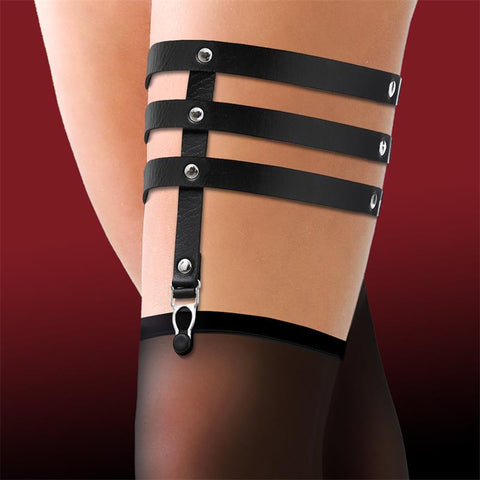 Cindirella 3 Strap Vegan Leather Garter
