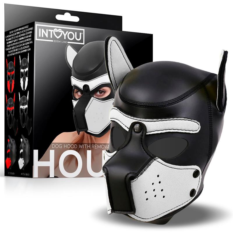 IntoYou Black And White Neoprene Dog Hound Hood