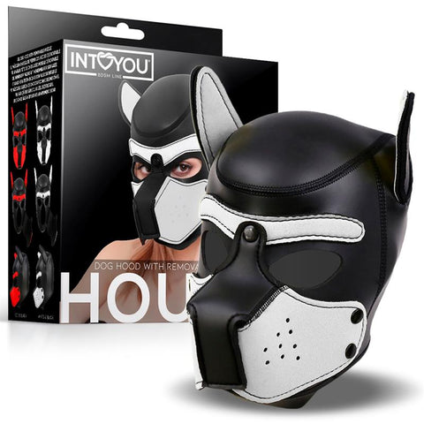 IntoYou Black And White Neoprene Dog Hound Hood