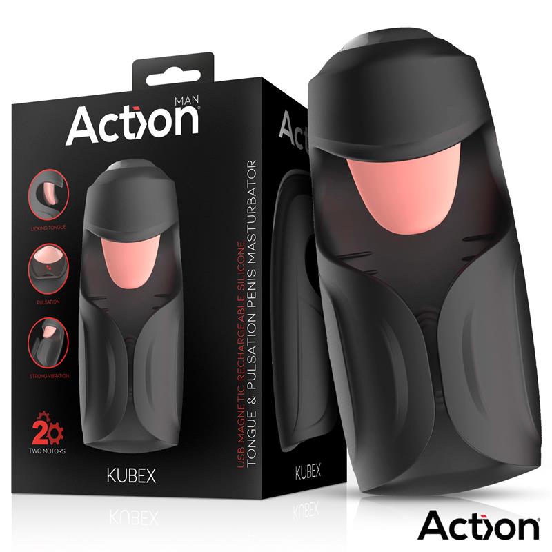 Action Kubex Vibrating, Pulsing And Licking Masturbator