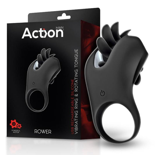 Action Rower Vibrating Ring With Rotating Tongue toy and box