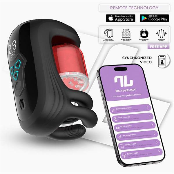 Into You App Series Torky Compressing Rotating Masturbator with App