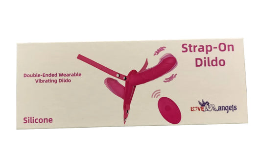 Loveangels Dual Ended Rechargeable Vibrating Solid Strap On With Remote