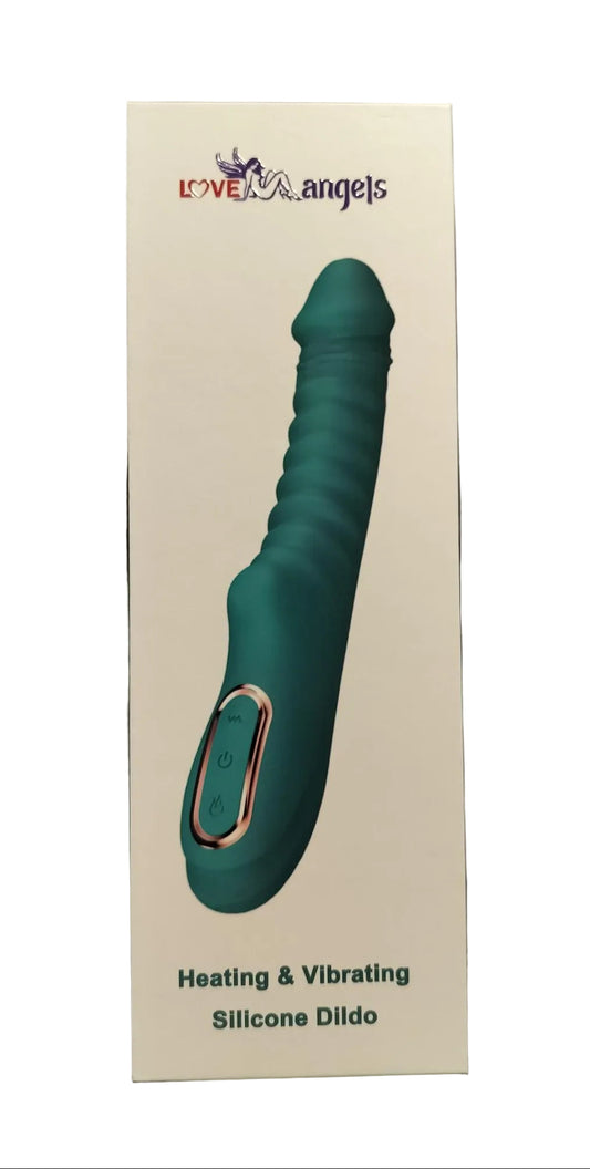Loveangels Green Giant Vibrating And Heating Silicone Dildo Vibe
