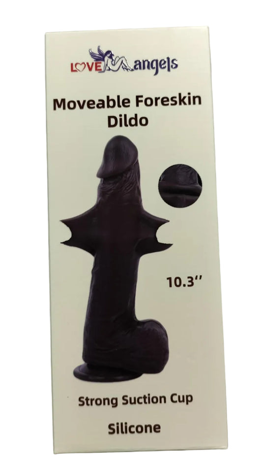 Loveangels Moveable Foreskin Silicone Dildo 10.3"