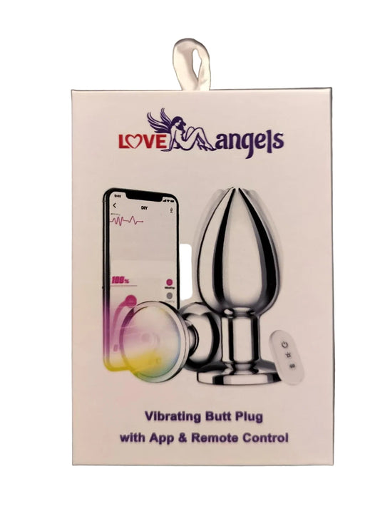 Loveangels Metal Vibrating Light-Up Base Anal Plug With Remote And App