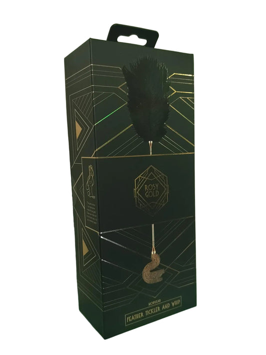 Rosy Gold Feather Tickler & Whip