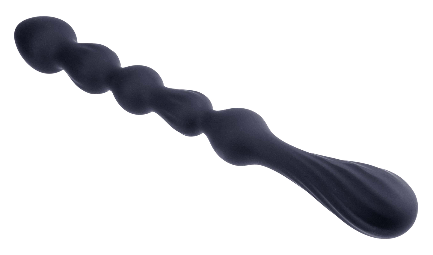 NMC 10.5 Inch Ribbed Silicone Anal Ball Beads Black