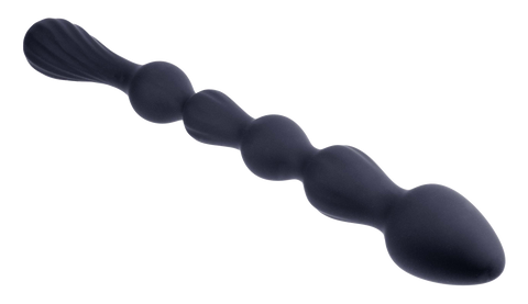 NMC 10.5 Inch Ribbed Silicone Anal Ball Beads Black