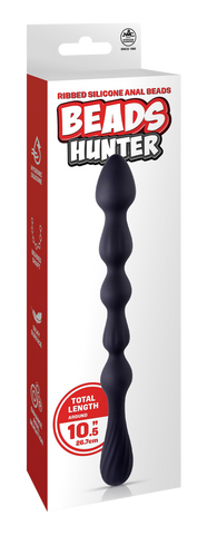 NMC 10.5 Inch Ribbed Silicone Anal Ball Beads Black