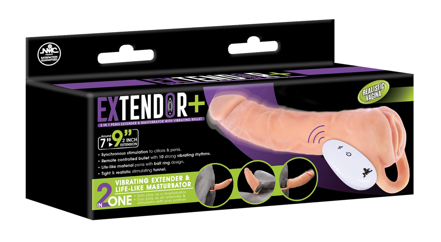 NMC 9 Inch TPE Extension Sleeve With Remote Control Bullet