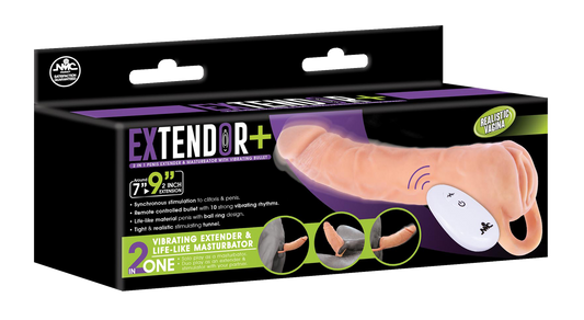 NMC 9 Inch TPE Extension Sleeve With Remote Control Bullet