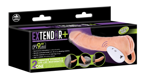 NMC 9 Inch TPE Extension Sleeve With Remote Control Bullet