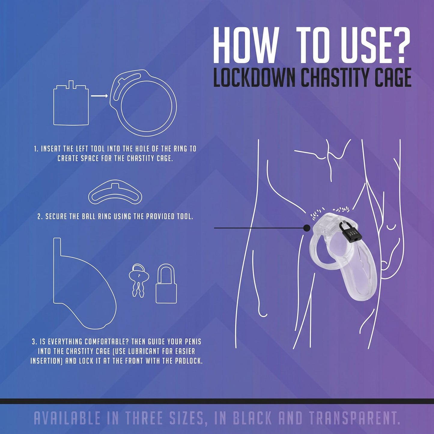 Lockdown Chastity Cage Large Transparent