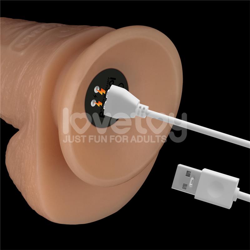 Lovetoy Harness With 8 Inch Vibrating Solid Dildo L/2XL