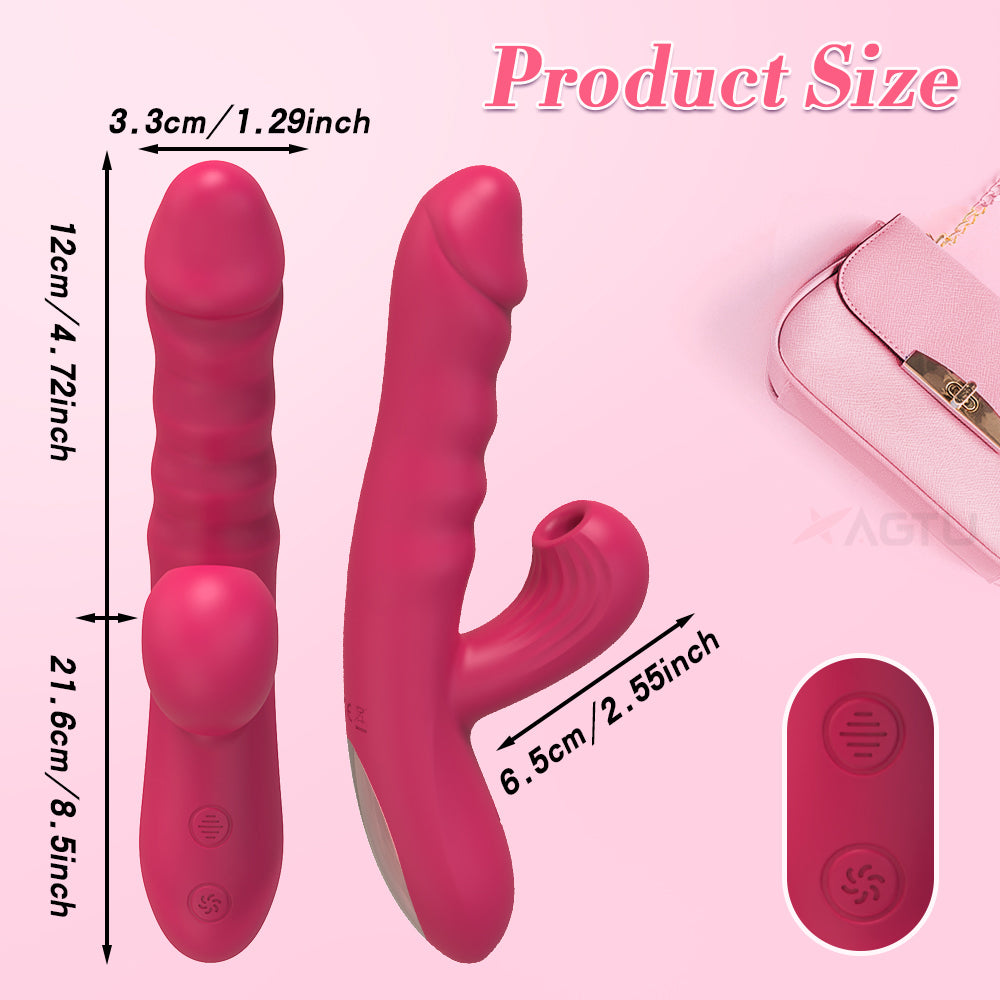 Loveangels Rabbit Vibrator with Thrusting and Air Pulse Stimulator