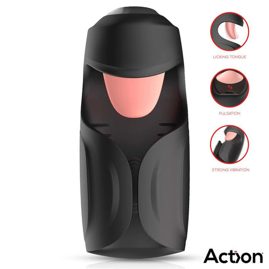 Action Kubex Vibrating, Pulsing And Licking Masturbator