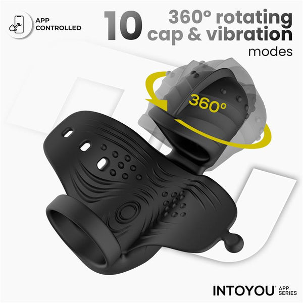Into You App Series Zonte Rotating Cap Vibrating Masturbator with App
