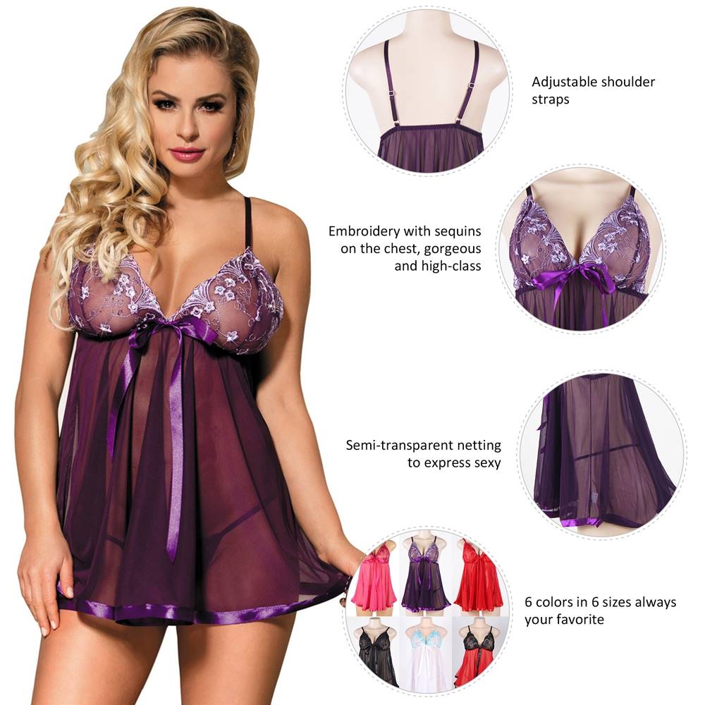 Loveangels See-Through Purple Babydoll
