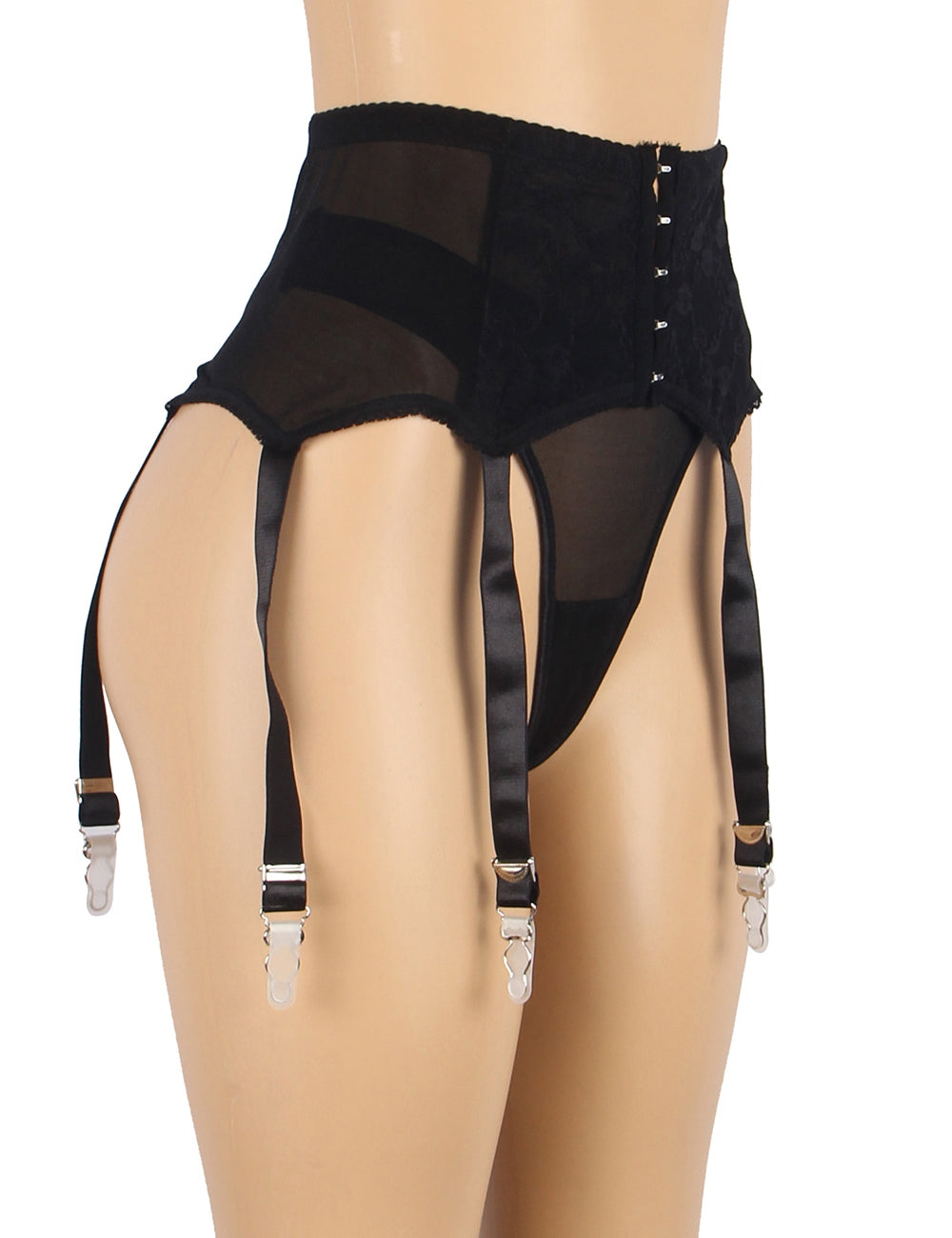 Loveangels High Waisted Mesh Garter Belt