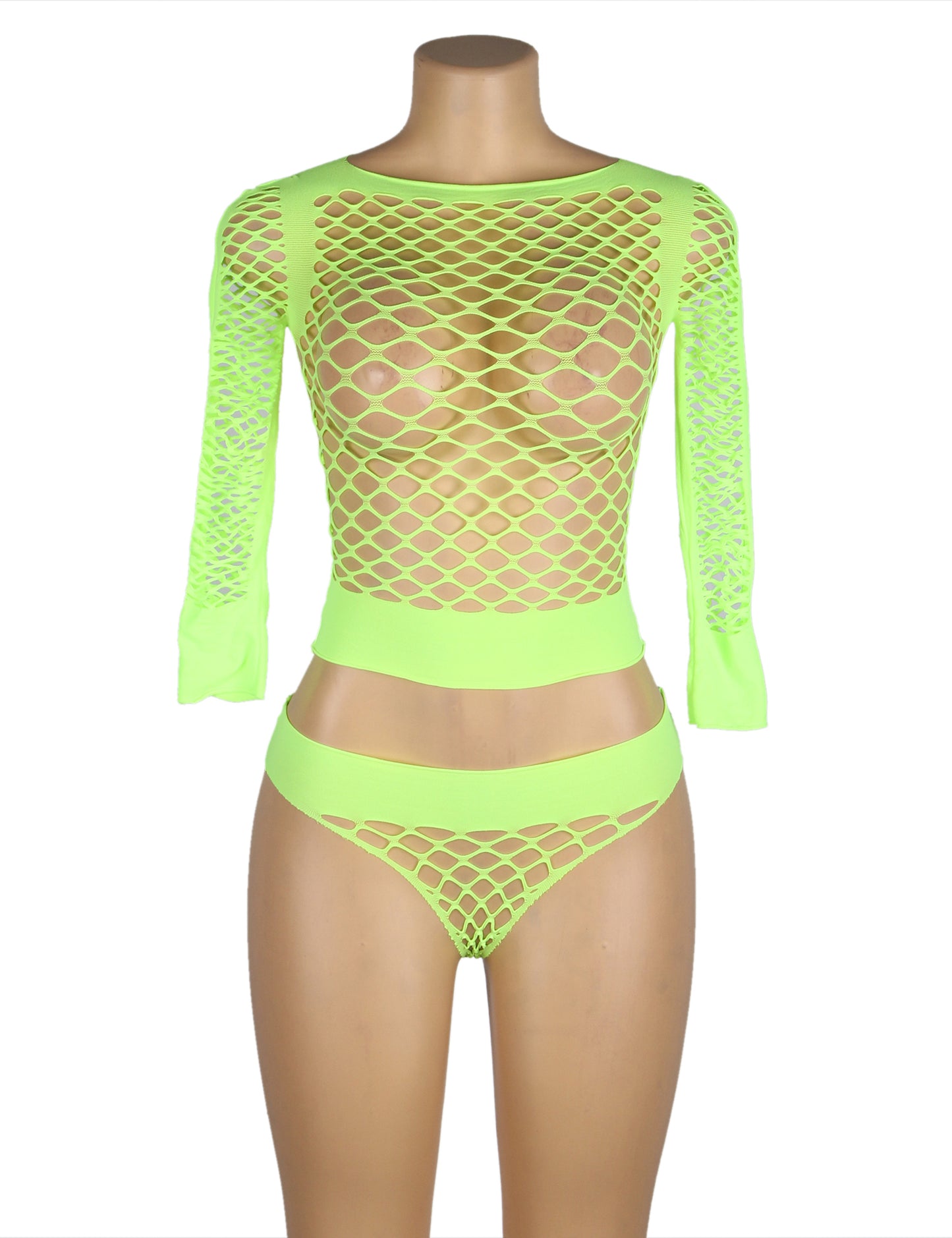 Loveangels Neon Green 2pc Bodystocking Set
