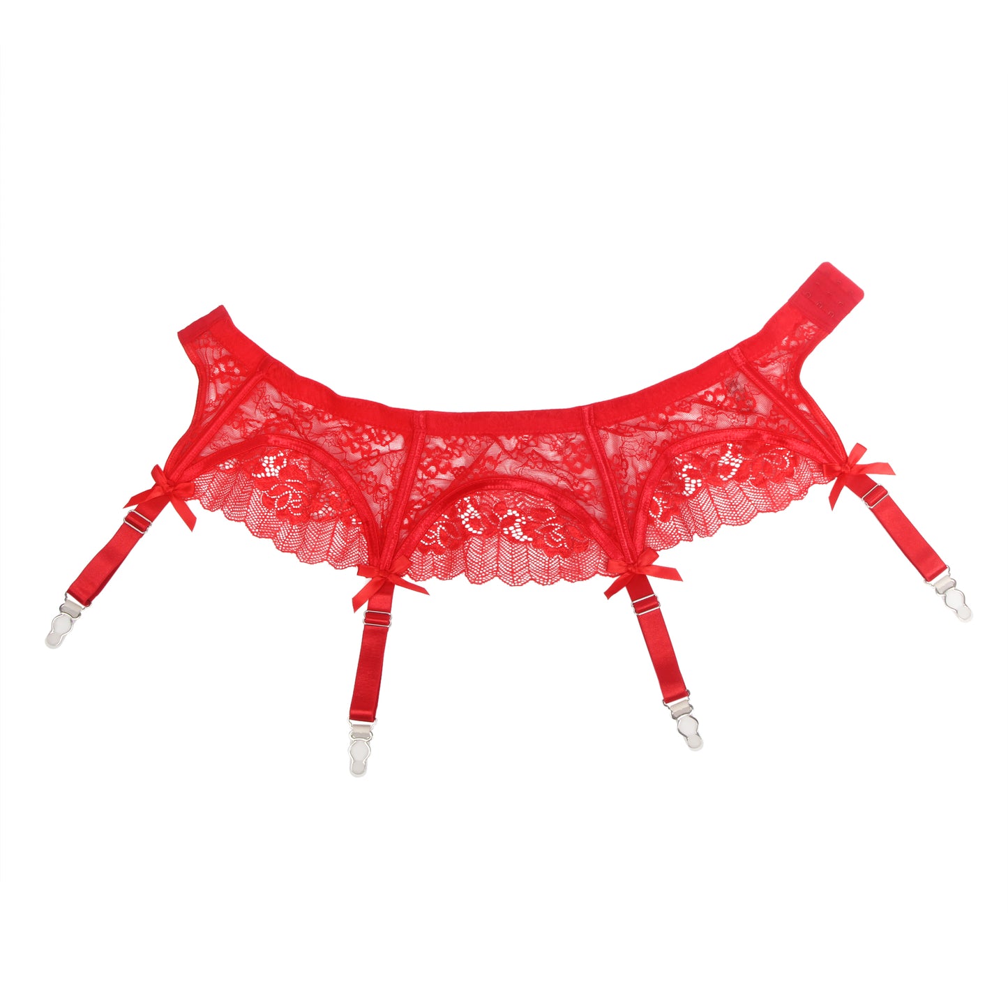 Loveangels Lace Garter Belt With Mesh Thong