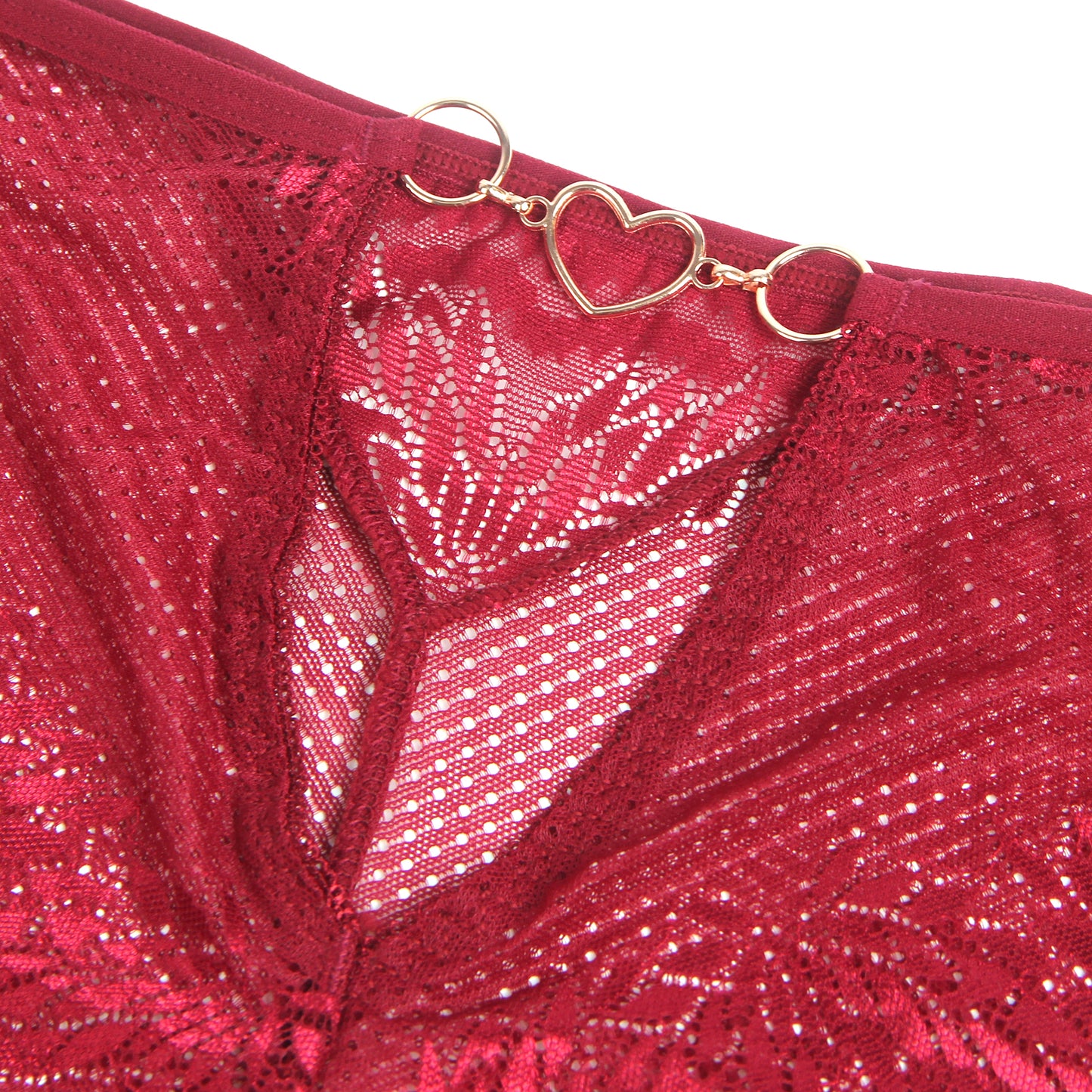 Loveangels Burgundy Panties With Heart Chain