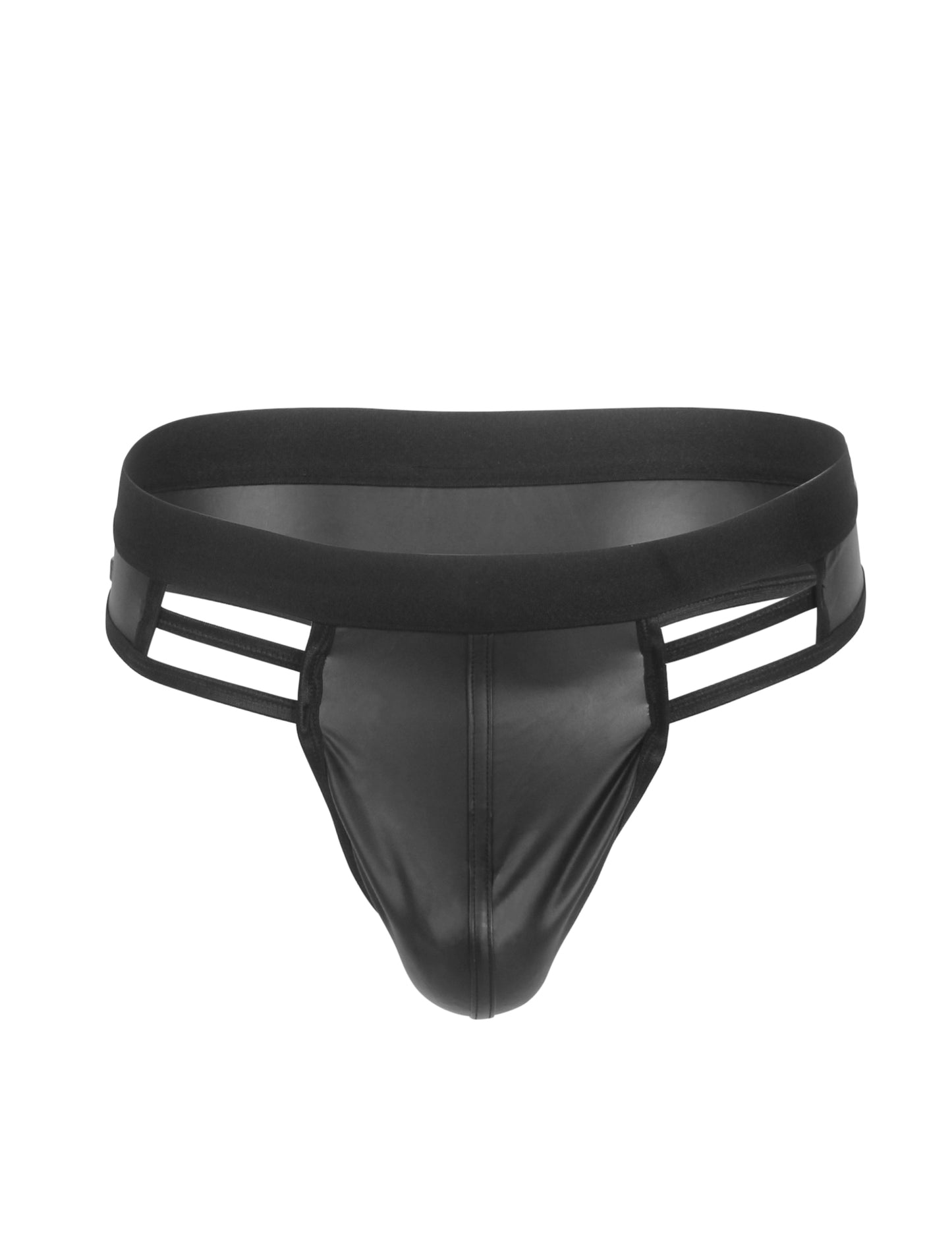 Loveangels Men's PU Cheeky Cut Out Briefs