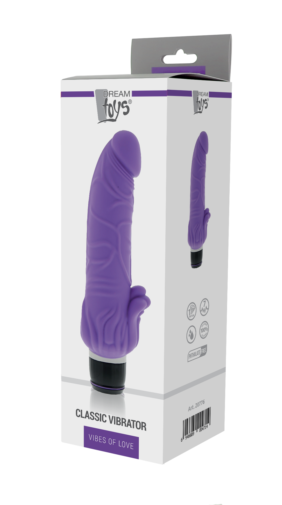 Vibes Of Love Silicone Classic Vibrator 7 Inch Purple