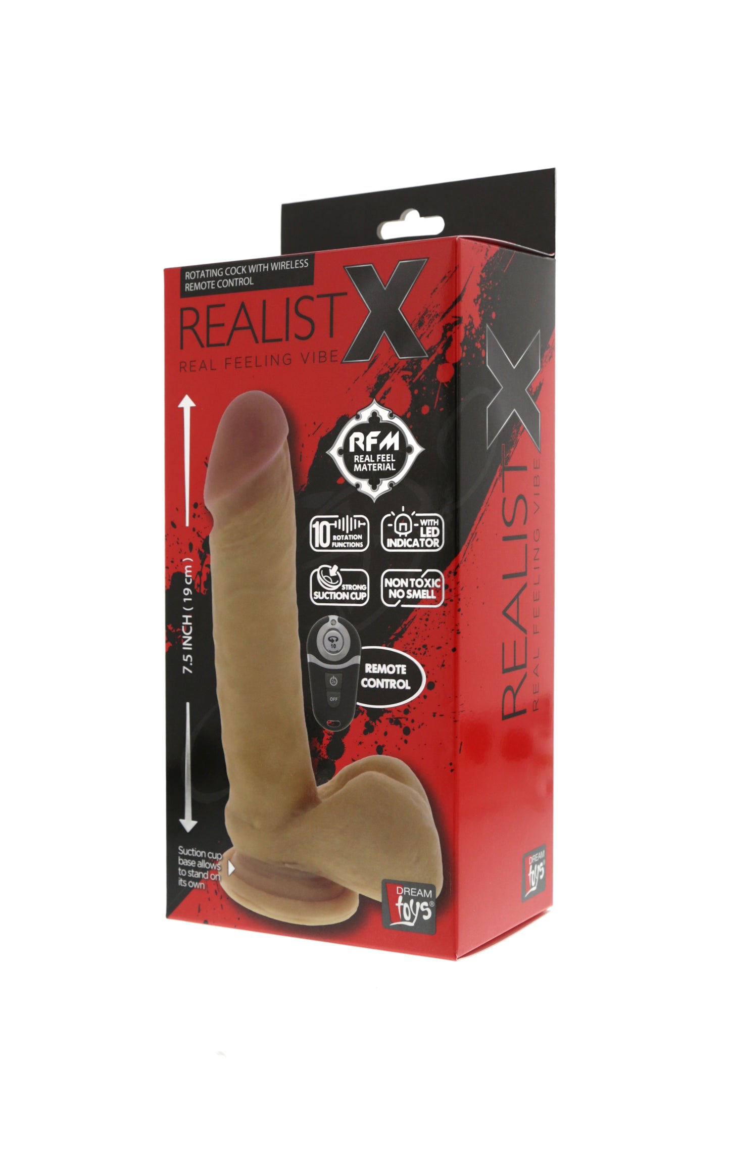 Real Stuff 7.5 Inch Rotating Remote Dildo