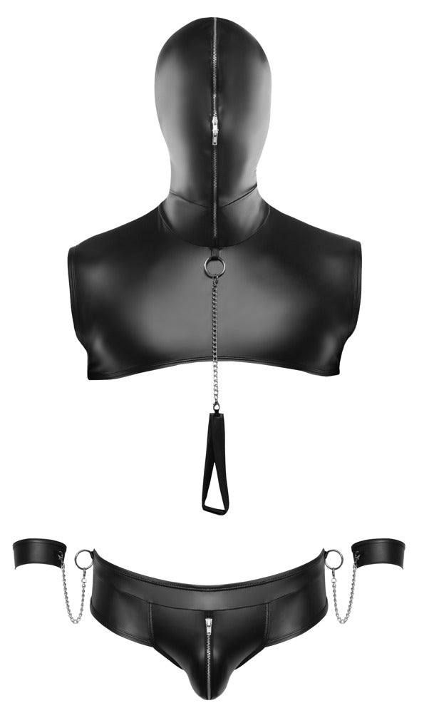 Svenjoyment Men's Hooded Bondage Set with Cuffs