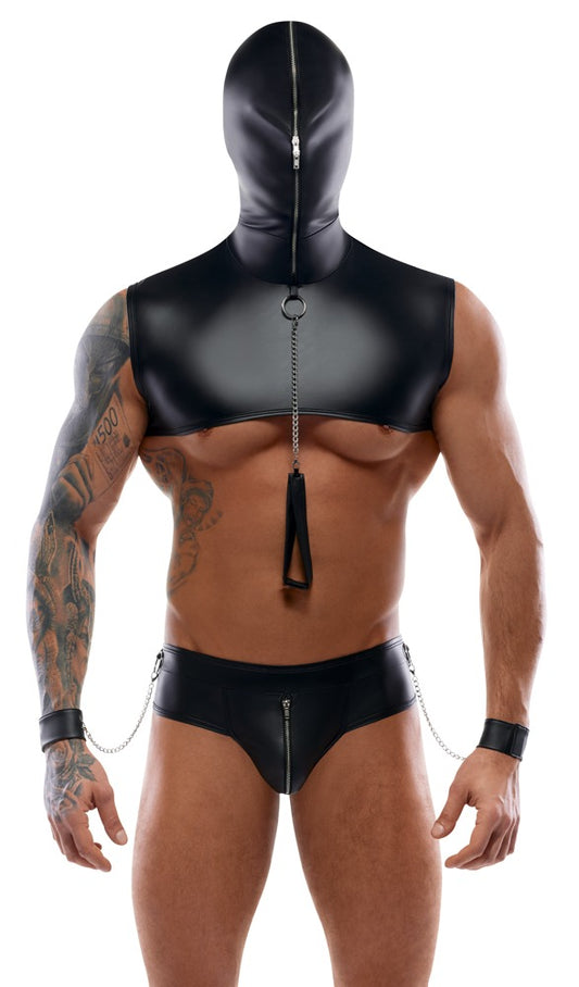 Svenjoyment Men's Hooded Bondage Set with Cuffs