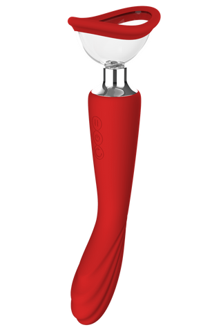 Dreamtoys Red Revolution Georgia G-Spot Vibrator And Suction Pump