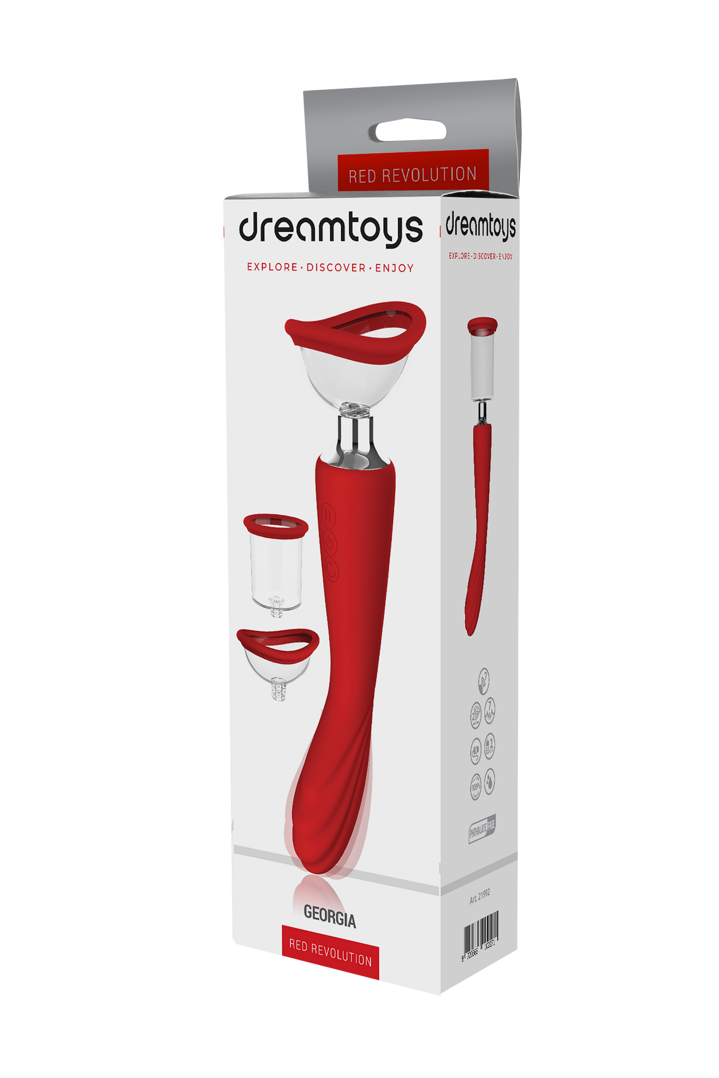 Dreamtoys Red Revolution Georgia G-Spot Vibrator And Suction Pump