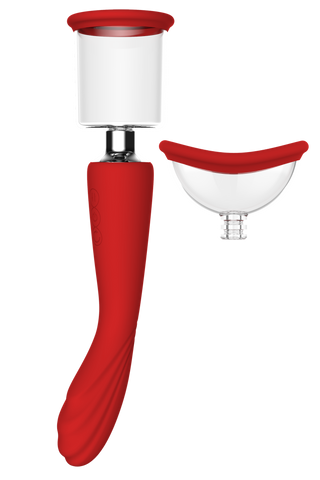 Dreamtoys Red Revolution Georgia G-Spot Vibrator And Suction Pump