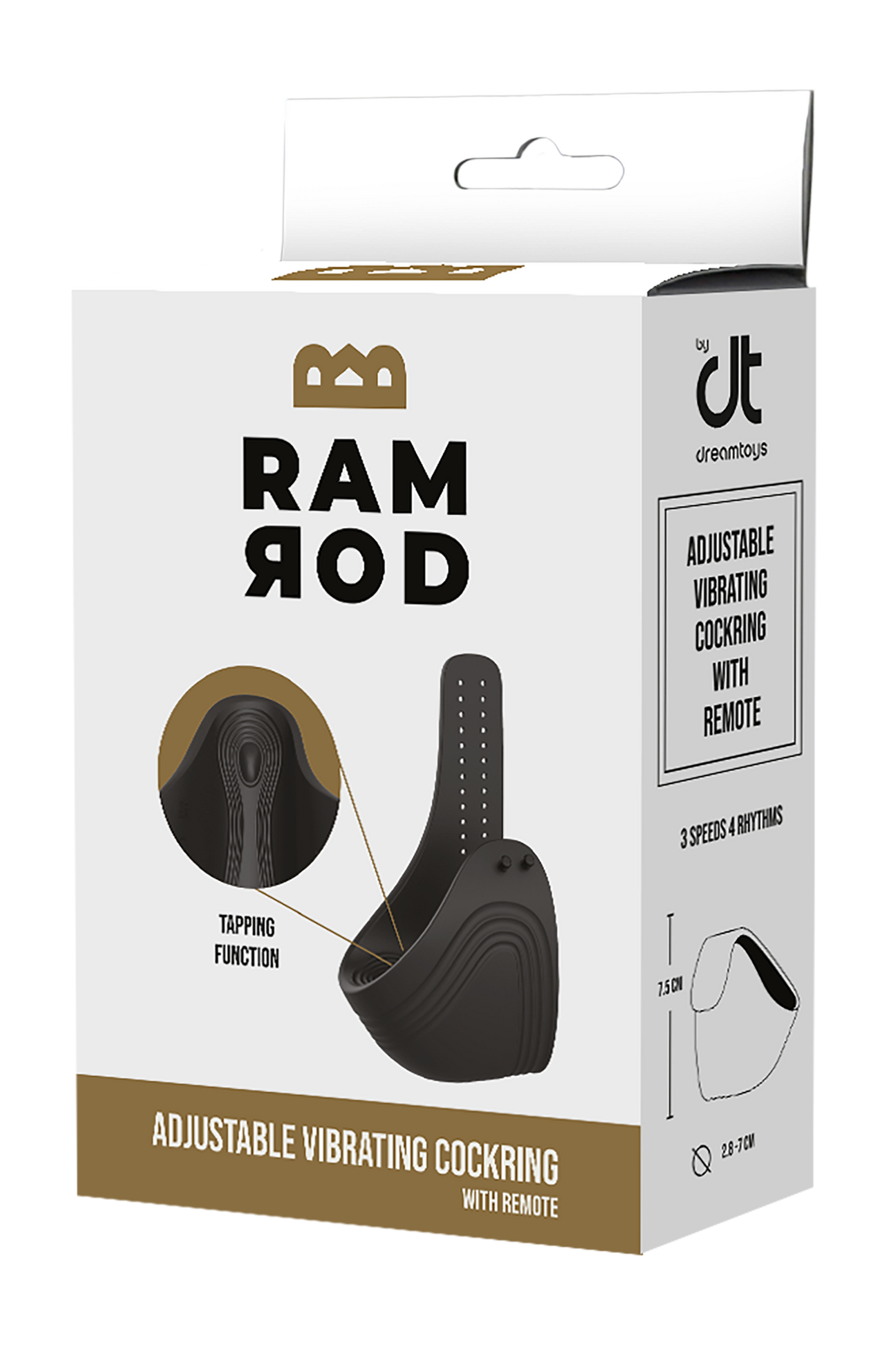 Ramrod Adjustable Vibrating Cockring with Remote