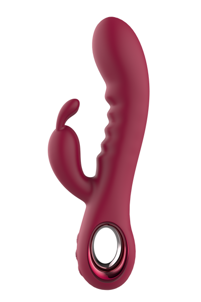 Glam Burgundy Rabbit Vibrator With Handle