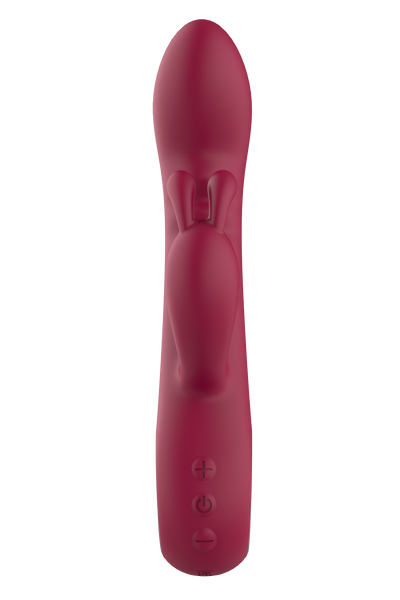 Glam Burgundy Rabbit Vibrator With Handle
