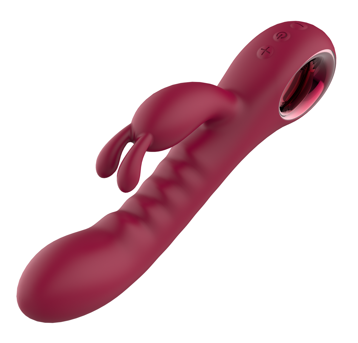Glam Burgundy Rabbit Vibrator With Handle